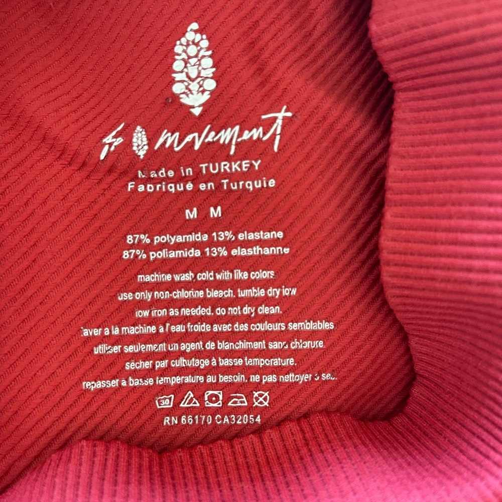 4F Movement Red Ribbed Top